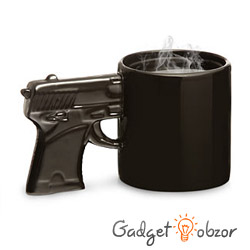 кружка пистолет оружие керамика прикол